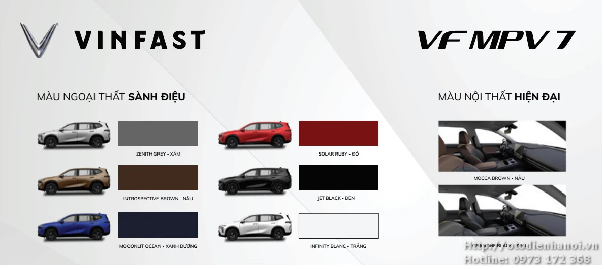 màu xe Vinfast MPV 7
