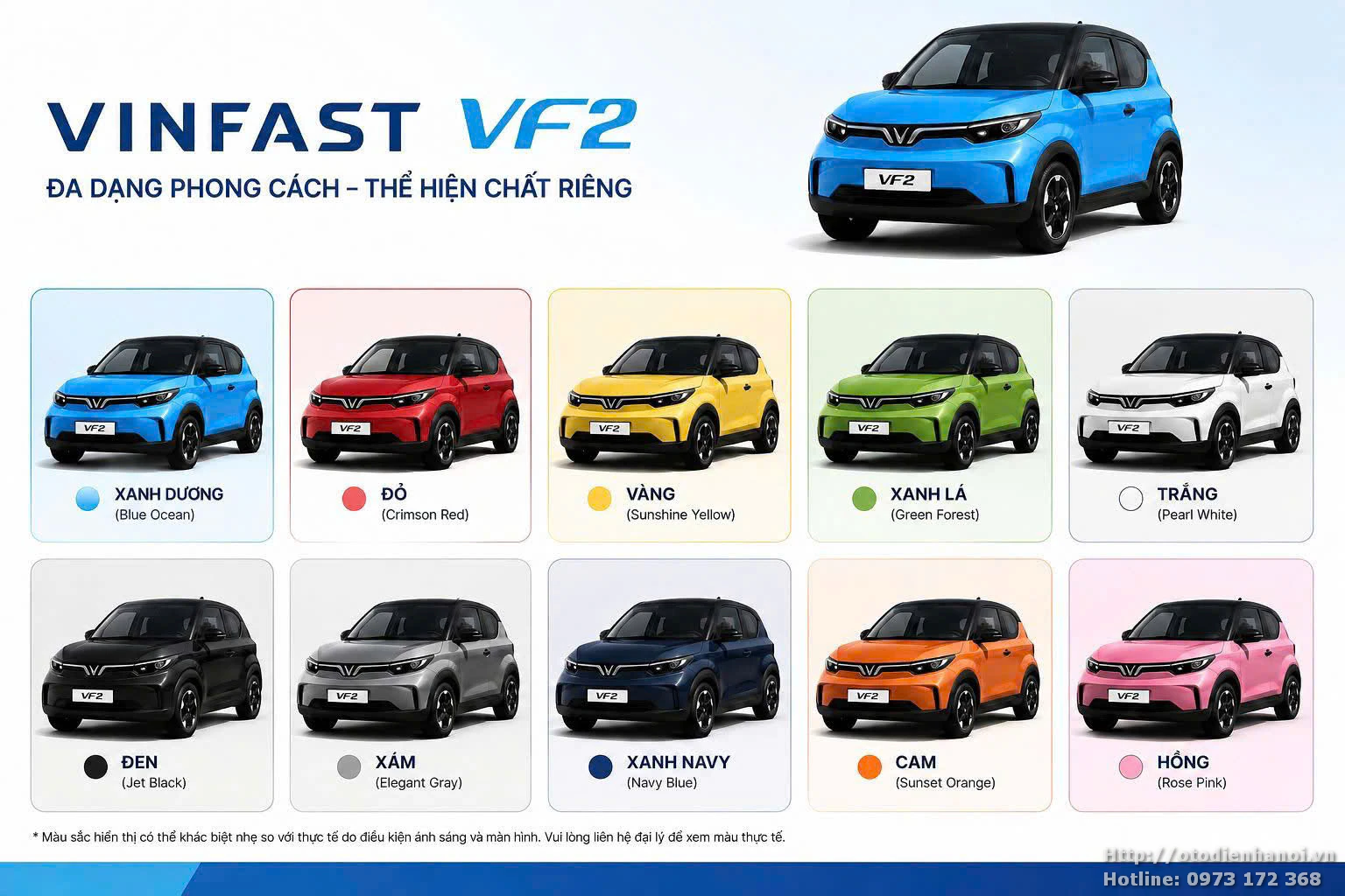 Cá mầu xe Vinfast Vf2