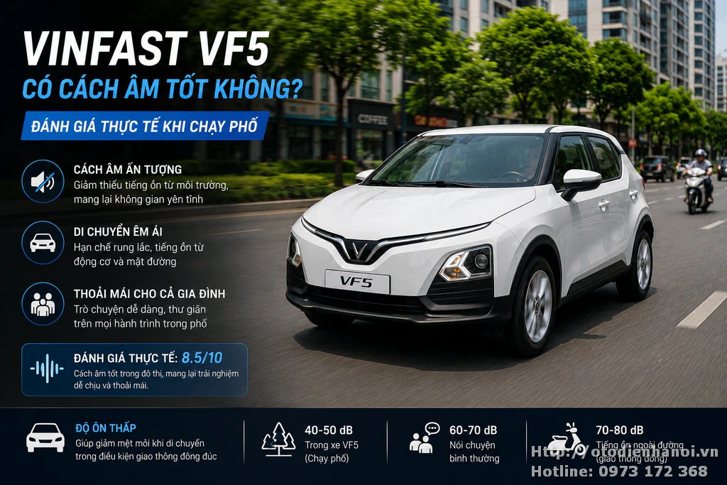 Vinfast Vf5 cách âm tốt không