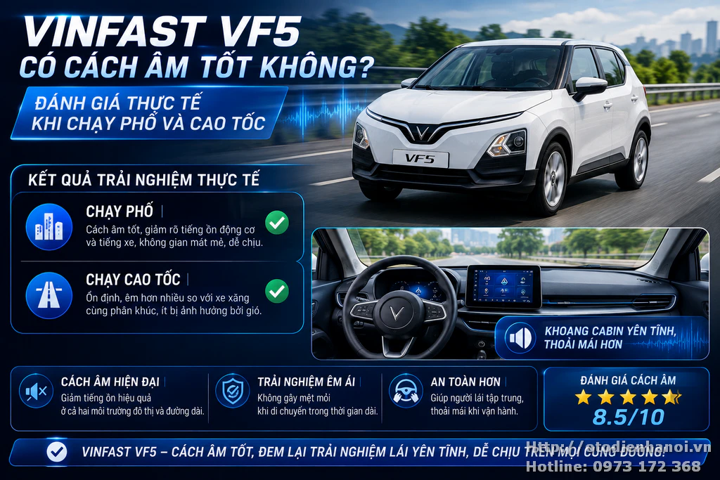 Vinfast Vf5 có cách âm tốt không